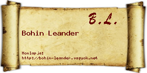 Bohin Leander névjegykártya
